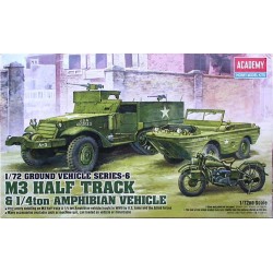 M3 Half Track and amphibian vehicle.