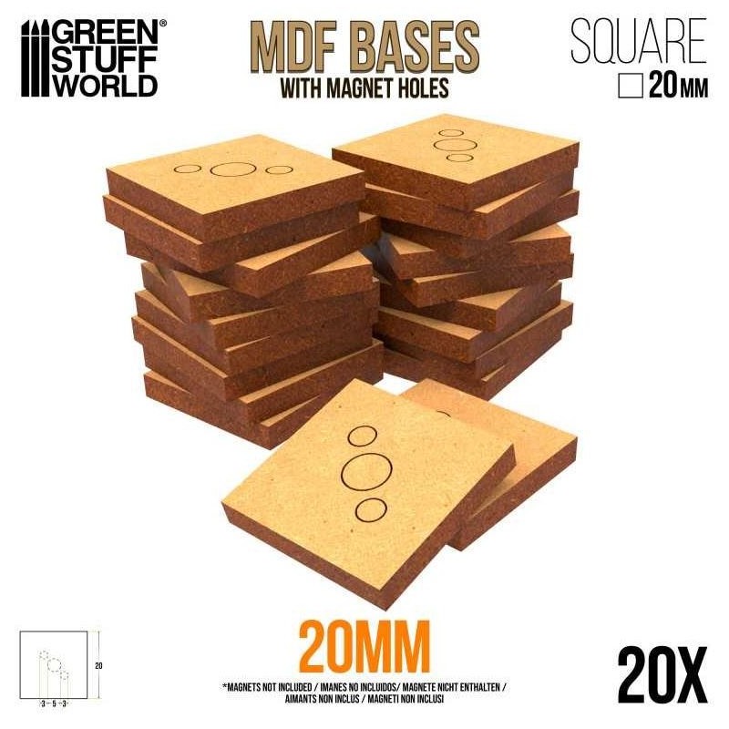 MDF Bases - square, 20 mm (x20).