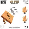 Bases quadradas, 20 mm (x20).