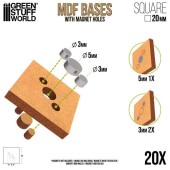 Socles carrés, 20 mm (x20).