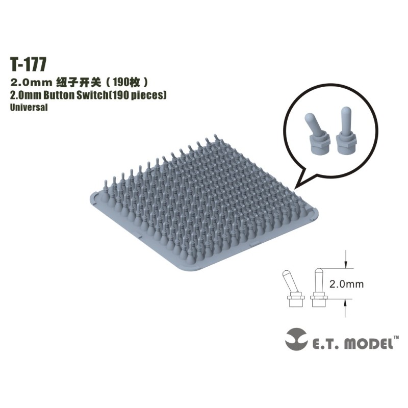 Interruptores ON-OFF, 2,0 mm.