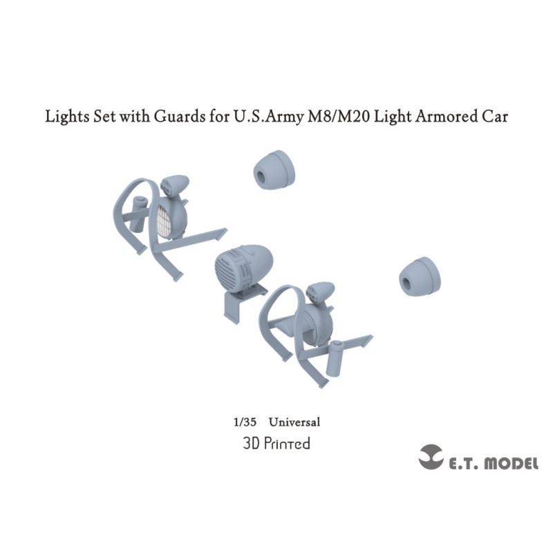 Lights set with guards for US Army M8/M20 light armored car.