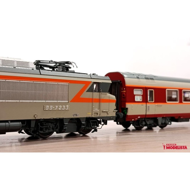 LS MODELS HO 11004S locomotive élec BB 7233 + 2 Grand Confort SNCF DCC