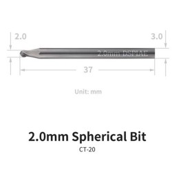 2.0 mm Spherical bit.