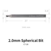 Broca esférica, 2 mm.