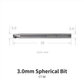 Punta sferica, 3 mm.