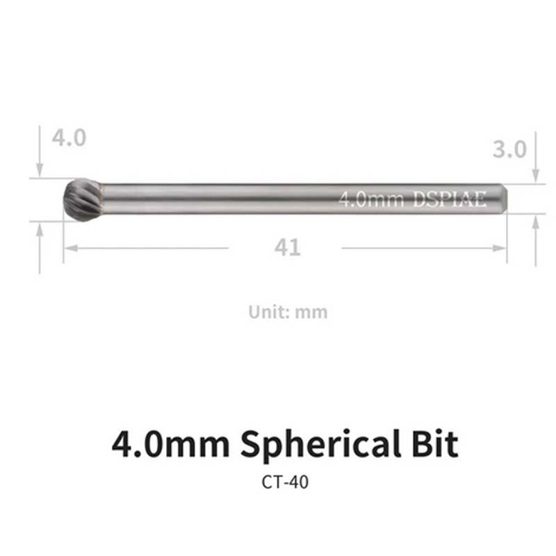 Punta sferica, 4 mm. Punta sferica, 4 mm.