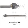 60 grade conical bit.