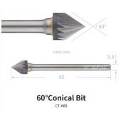 Konischer Bohrer, 60 Grad.