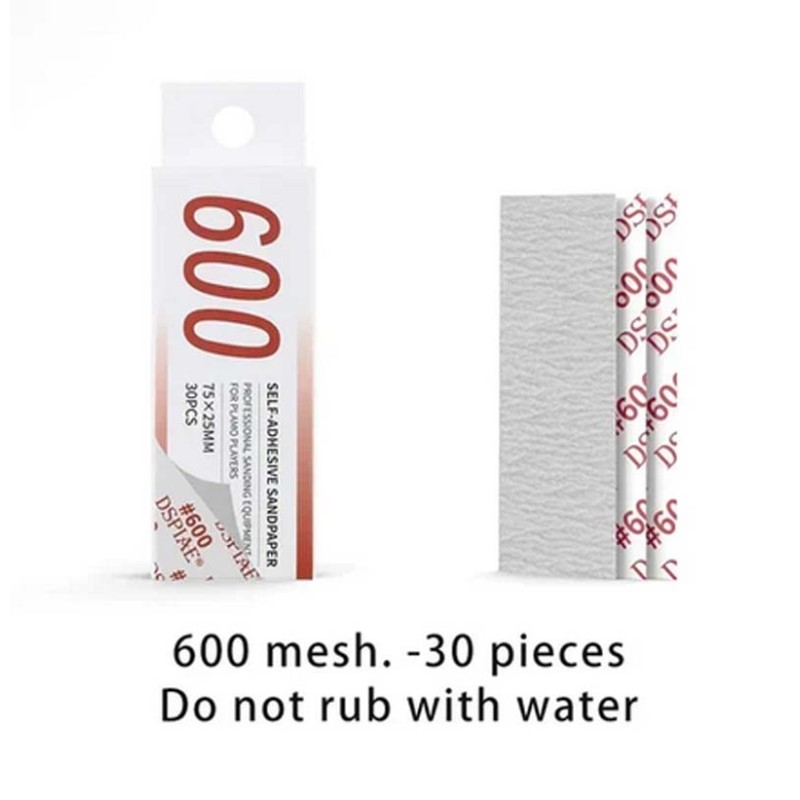 Selbstklebendes Schleifpapier. Körnung 600 (x30).