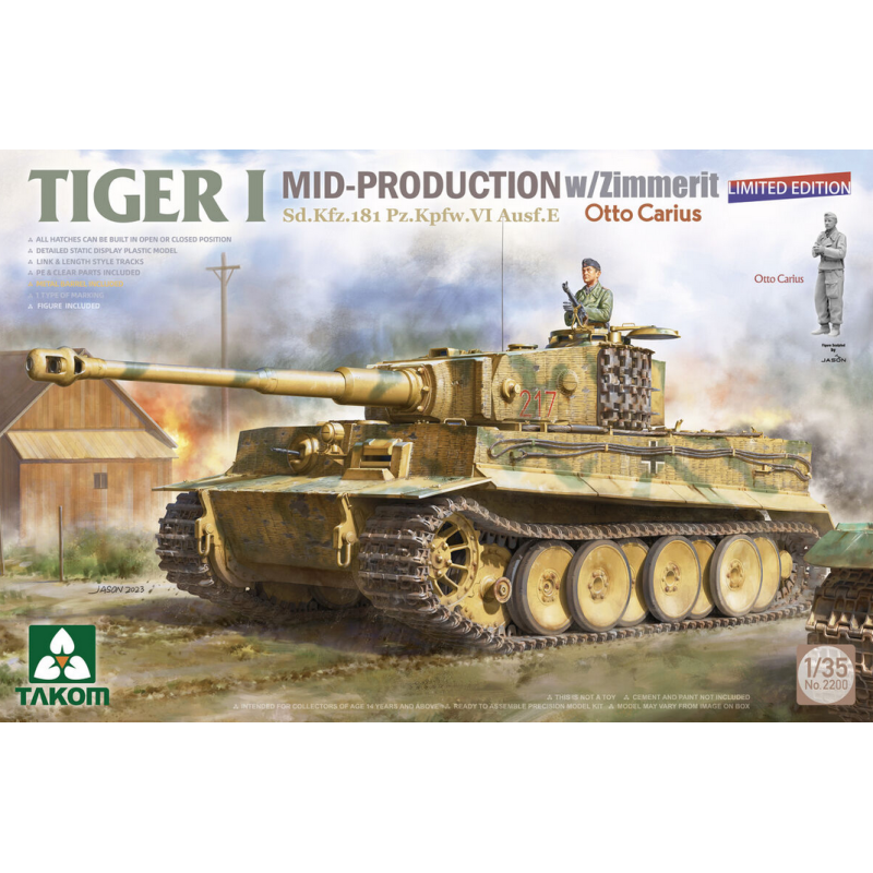 Tiger I, Mid-Production com Zimmerit. Tiger I, Mid-Production com Zimmerit.