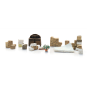 Moving boxes and household effects.