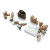 Moving boxes and household effects.