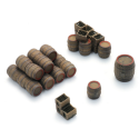 Fûts de bière en bois.
