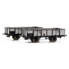 Lot de 2 wagons de fret ouverts, PLM.