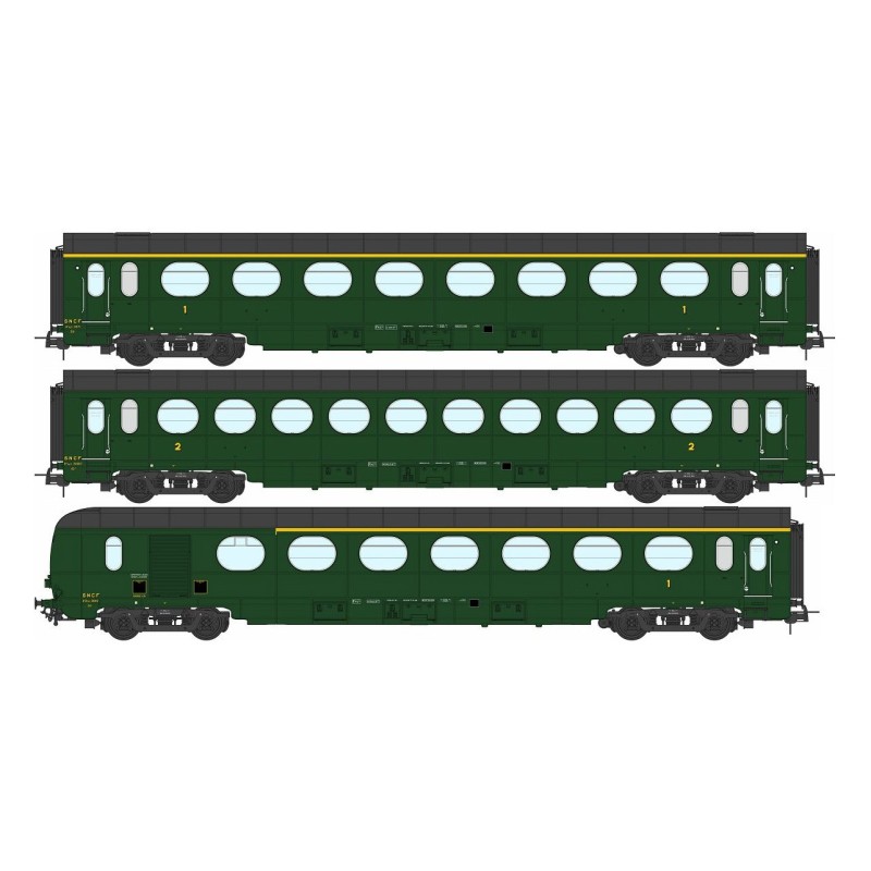 Set of light "saucissons" coaches, SNCF. Set of light "saucissons" coaches, SNCF.