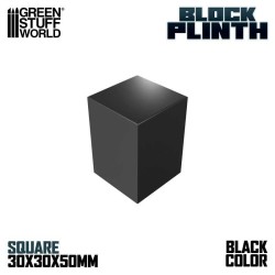 Quadratischer Block, schwarz 3x3 cm.