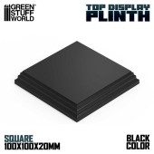 Quadratischer Holzsockel, schwarz 10x10 cm.