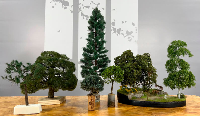 Arboles a escala de diferentes especies